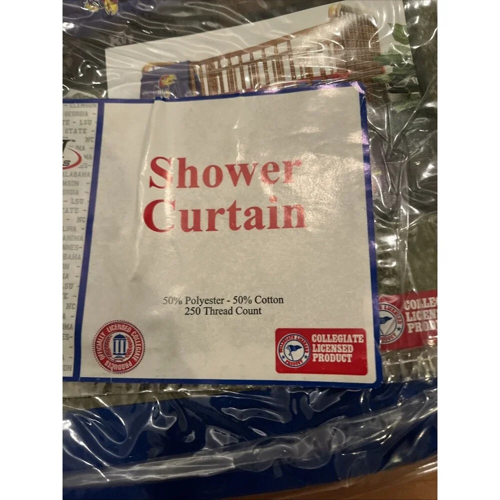 Kansas Jayhawks Bathroom Shower Curtain Cover Multicolor